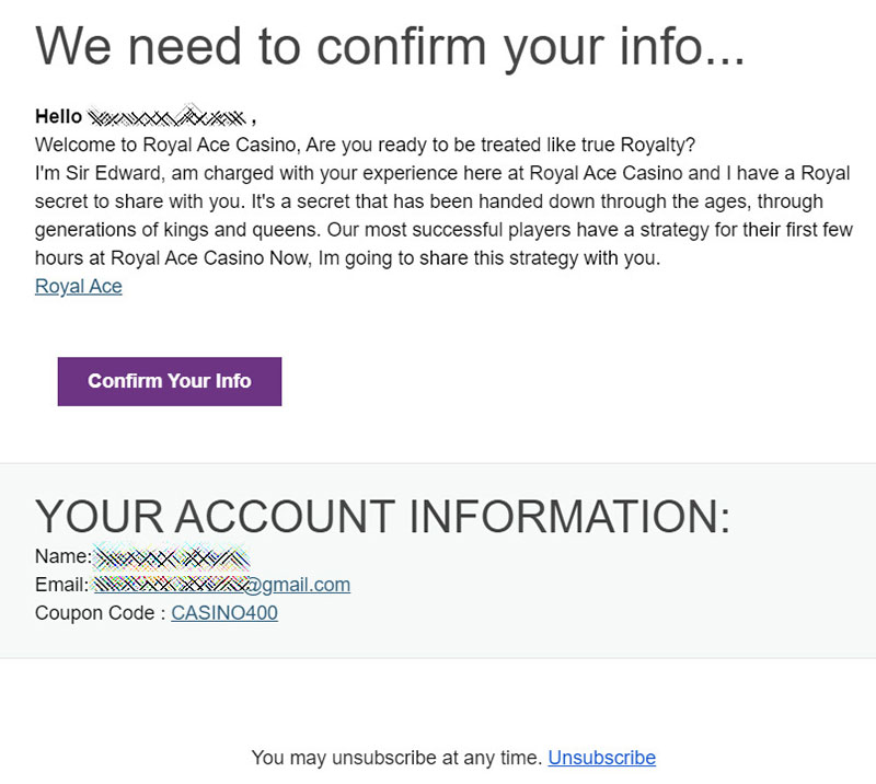 Royal Ace phishing